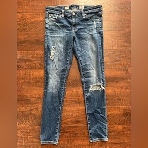 AG - distressed super skinny ankle jeans